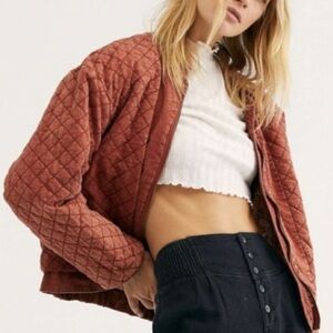 Free People Great Escape Reversible Oversized Quilted Floral Paisley Jacket Coat